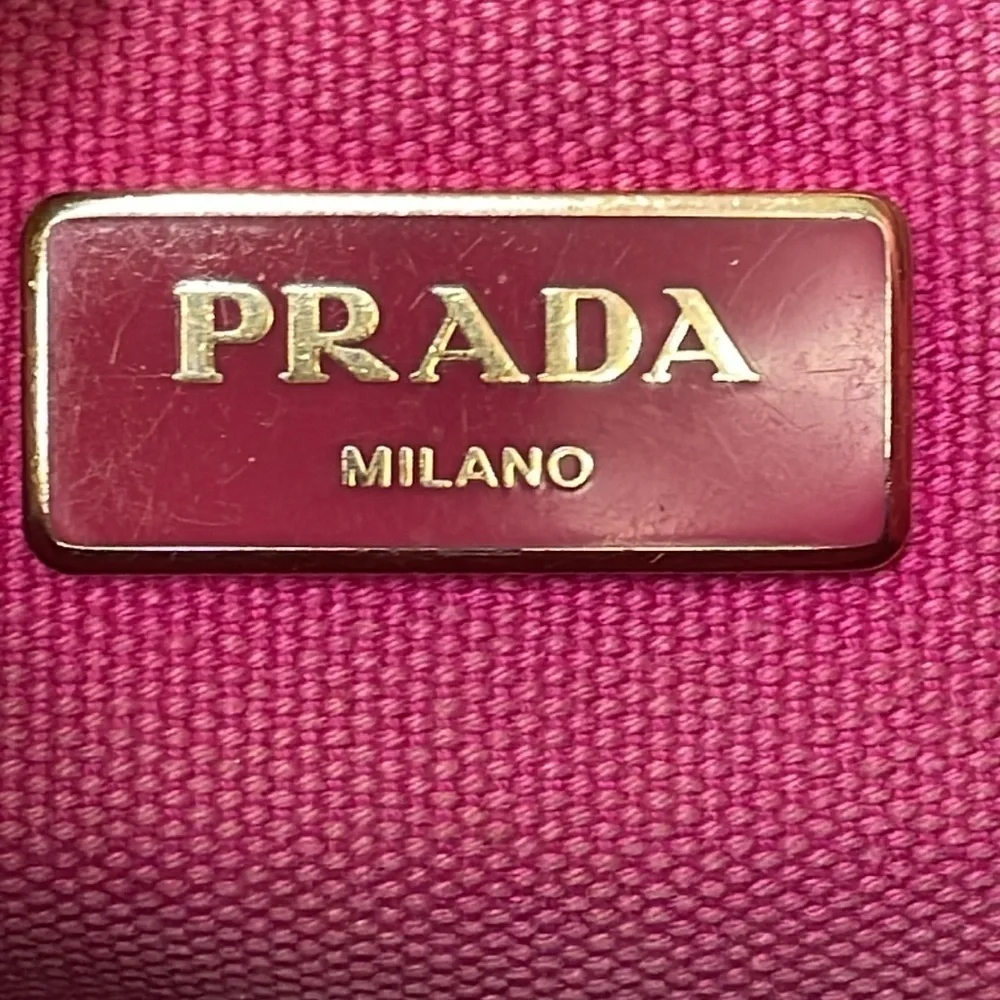 Prada Pink Canapa Tote Handbag Designer Logo Spring